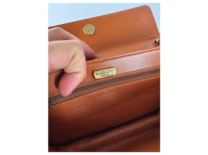 Vintage Givenchy 4G Ledertasche braun Orange - Ansicht 10