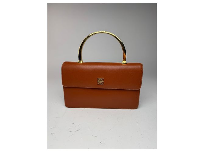 Vintage Givenchy 4G Ledertasche braun Orange - Ansicht 11