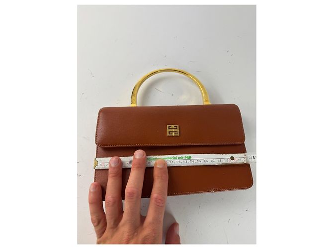Vintage Givenchy 4G Ledertasche braun Orange - Ansicht 12