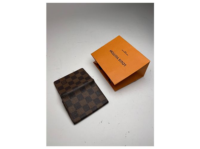 Louis Vuitton Vintage Gucci Damier Monogramm Leder Kartenhalter Braun - Ansicht 10