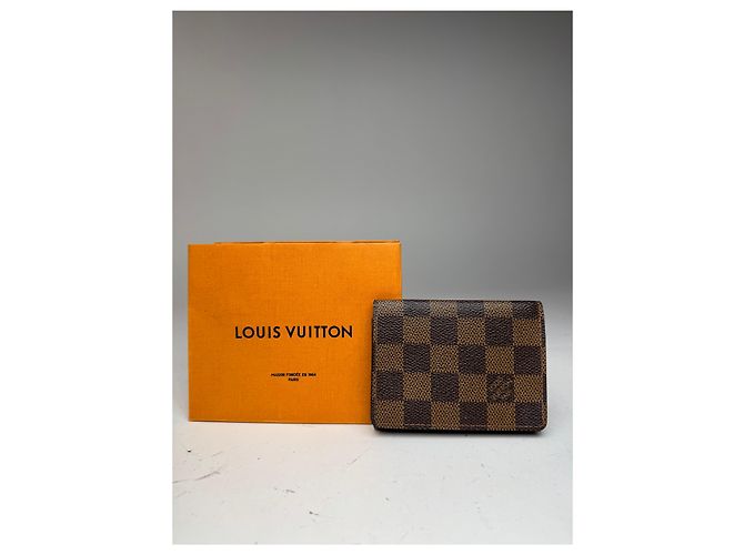 Louis Vuitton Vintage Gucci Damier Monogramm Leder Kartenhalter Braun - Ansicht 13