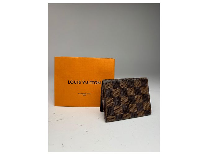 Louis Vuitton Vintage Gucci Damier Monogramm Leder Kartenhalter Braun - Ansicht 2