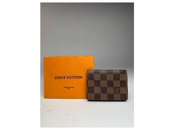 Louis Vuitton Vintage Gucci Damier Monogramm Leder Kartenhalter Braun - Ansicht 7