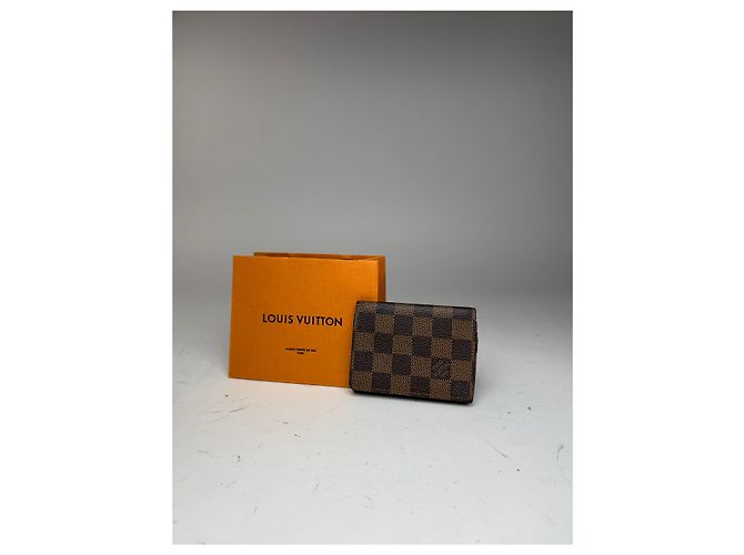 Louis Vuitton Vintage Gucci Damier Monogramm Leder Kartenhalter Braun - Ansicht 8