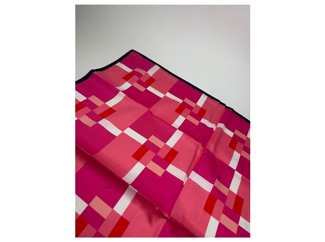 Céline Vintage Celine Scarf pink red white - view 4