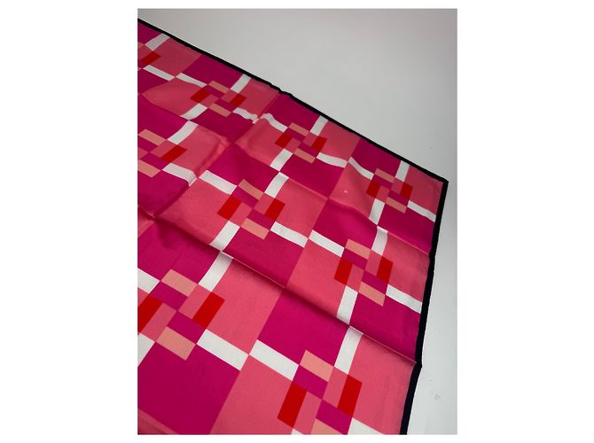 Céline Vintage Celine Scarf pink red white - view 6