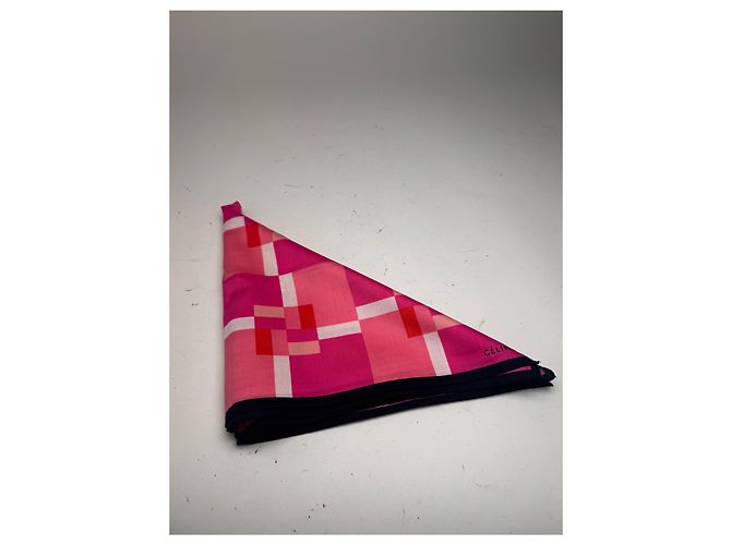 Céline Vintage Celine Scarf pink red white - view 8