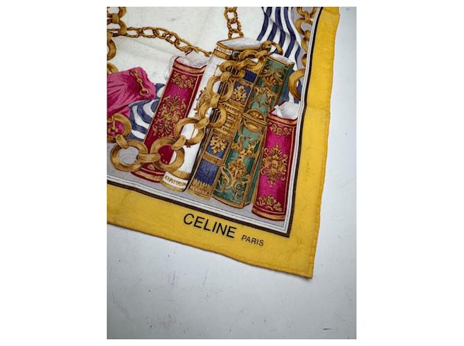 Céline Sciarpa Barocca Vintage Celine Giallo - vista 2
