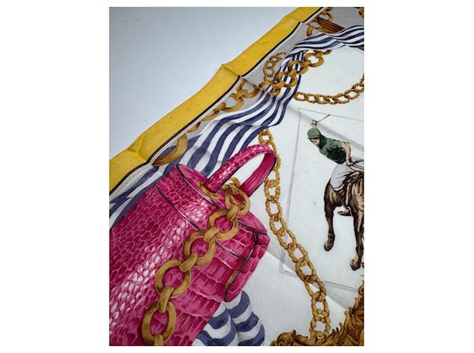 Céline Sciarpa Barocca Vintage Celine Giallo - vista 4