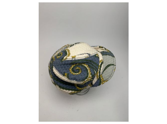 Cappello di lana vintage Emilio Pucci blu bianco giallo - vista 10
