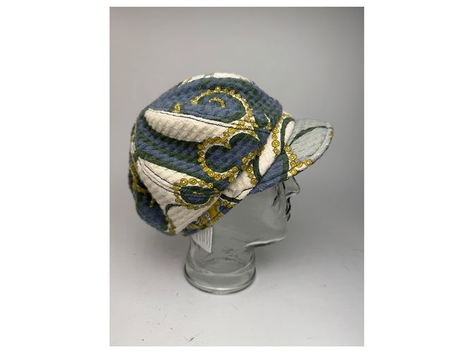 Cappello di lana vintage Emilio Pucci blu bianco giallo - vista 2