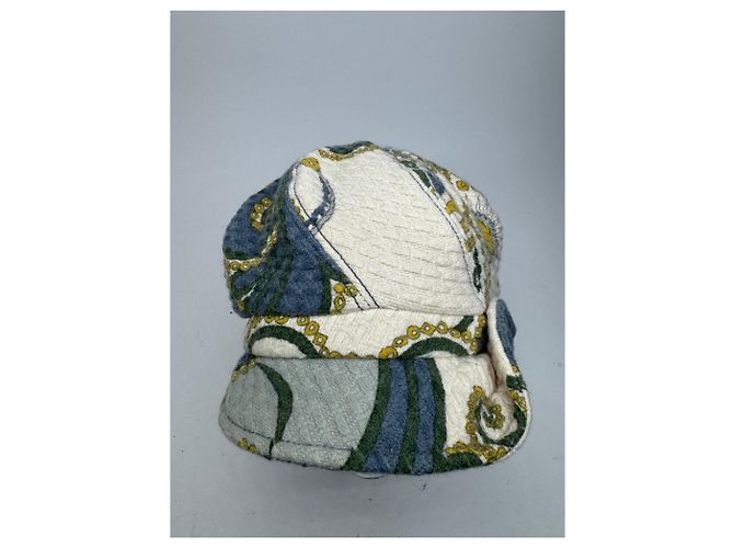 Cappello di lana vintage Emilio Pucci blu bianco giallo - vista 7
