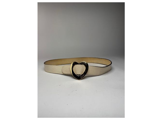 Vintage Gucci Herz Leder Gürtel weiß - Ansicht 10