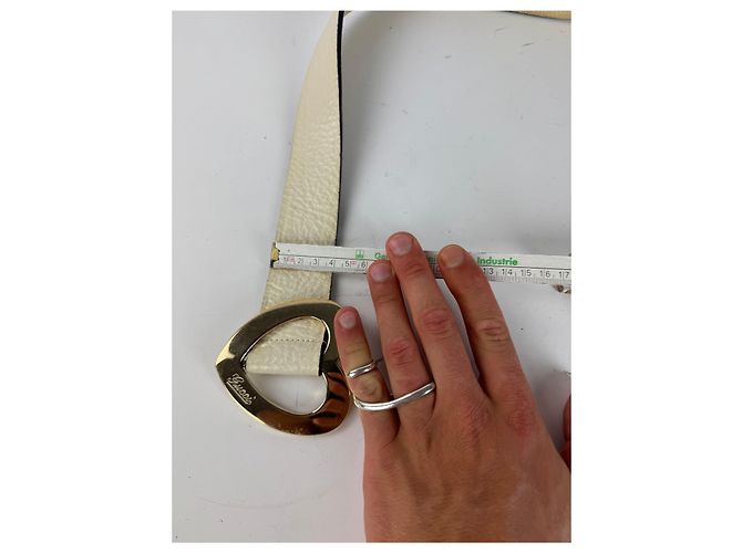 Vintage Gucci Herz Leder Gürtel weiß - Ansicht 11