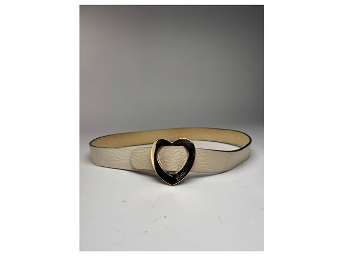 Vintage Gucci Herz Leder Gürtel weiß - Ansicht 3