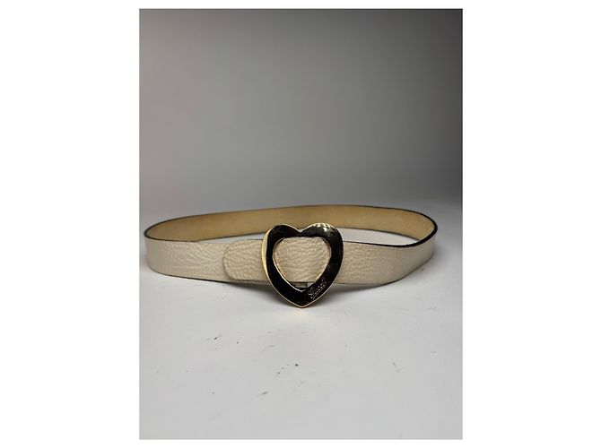 Vintage Gucci Herz Leder Gürtel weiß - Ansicht 5