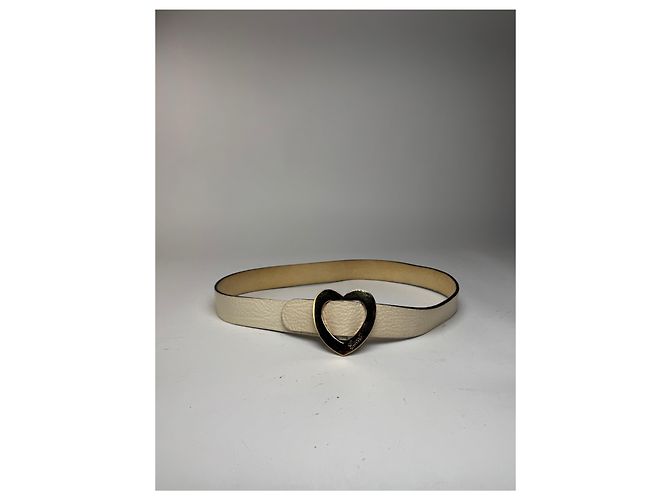 Vintage Gucci Herz Leder Gürtel weiß - Ansicht 7