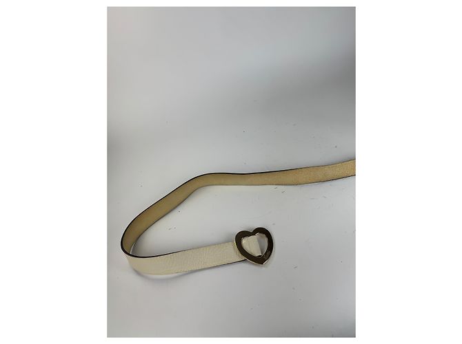 Vintage Gucci Herz Leder Gürtel weiß - Ansicht 8