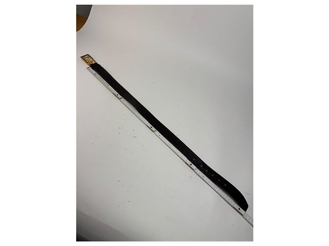 Céline Vintage Celine Paris Ledergürtel schwarz burgunder - Ansicht 12