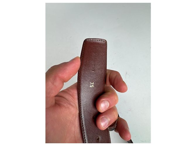 Céline Vintage Celine Paris Ledergürtel schwarz burgunder - Ansicht 8