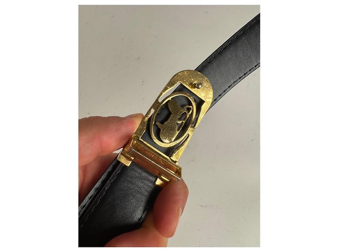 Céline Vintage Celine Paris Ledergürtel schwarz - Ansicht 4