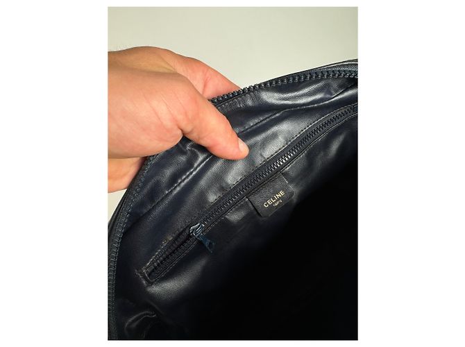 Céline Vintage Celine Paris Triomphe Monogramm Ledertasche Grau - Ansicht 5