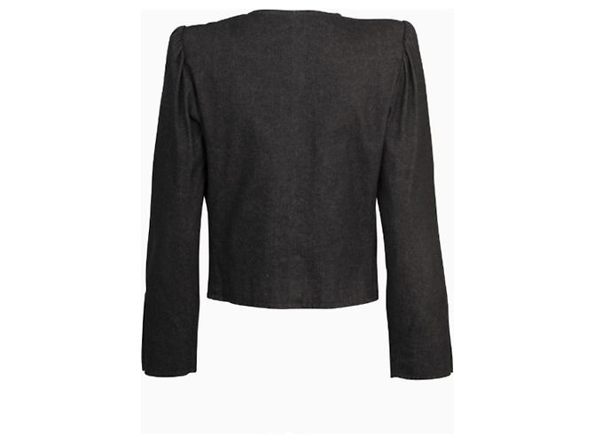Yves Saint Laurent Grey Mode Jeansjacke Grau Anthrazitgrau - Ansicht 2