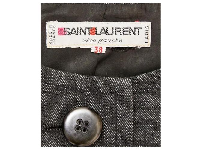Yves Saint Laurent Grey Mode Jeansjacke Grau Anthrazitgrau - Ansicht 3