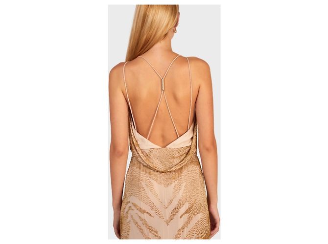 Roberto Cavalli Sirena Dorée Kleid Beige - Ansicht 4