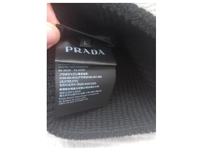 Berretto Prada Nero in Cashmere - vista 4
