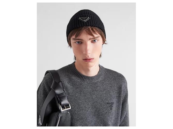 Berretto Prada Nero in Cashmere - vista 9