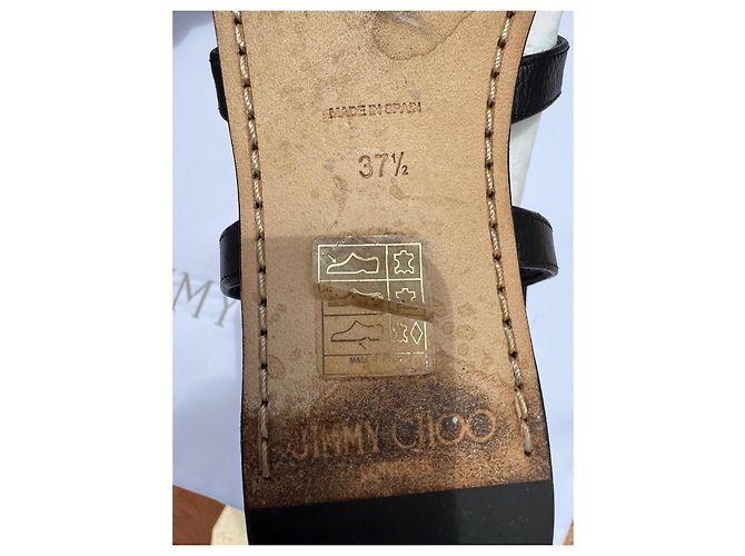 Sandali Jimmy Choo in pelle neri e strass dorati Nero - vista 10