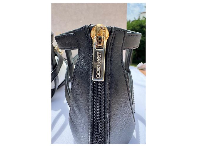 Sandali Jimmy Choo in pelle neri e strass dorati Nero - vista 5