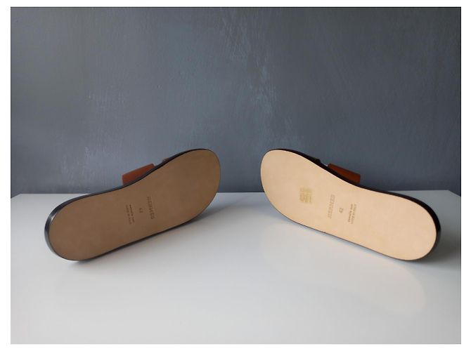 Sandali Hermès Izmir in pelle marrone - vista 4