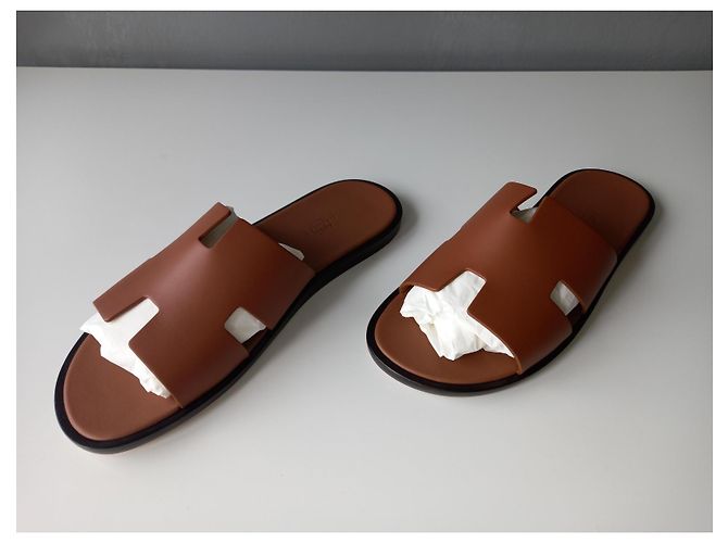 Sandali Hermès Izmir in pelle marrone - vista 6