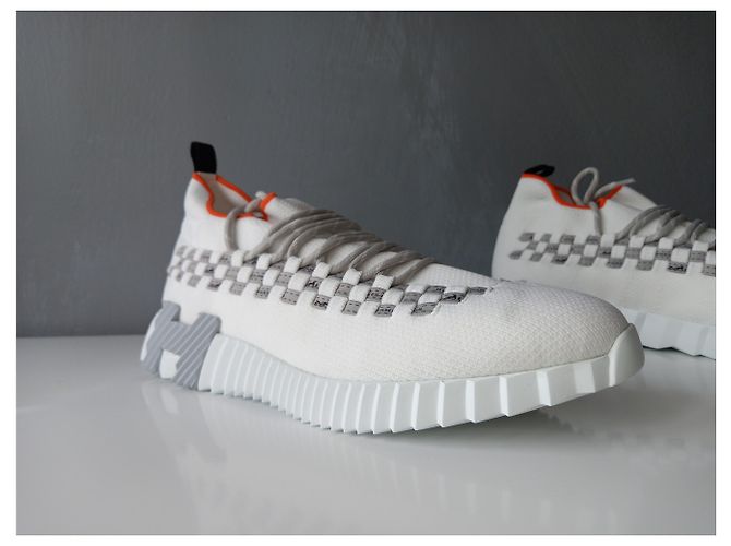 Sneaker slip-on Hermès in mesh bianche Bianco - vista 10