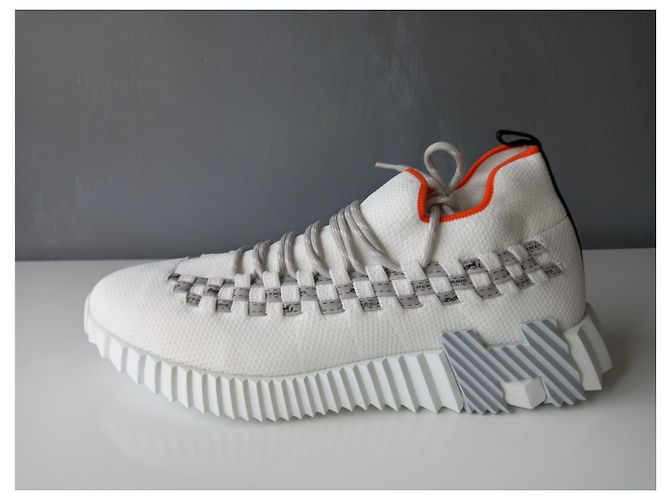 Sneaker slip-on Hermès in mesh bianche Bianco - vista 15