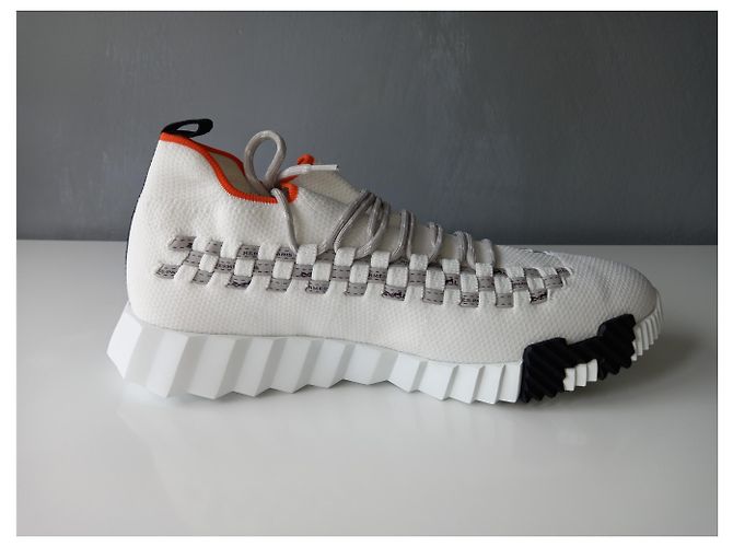 Sneaker slip-on Hermès in mesh bianche Bianco - vista 16