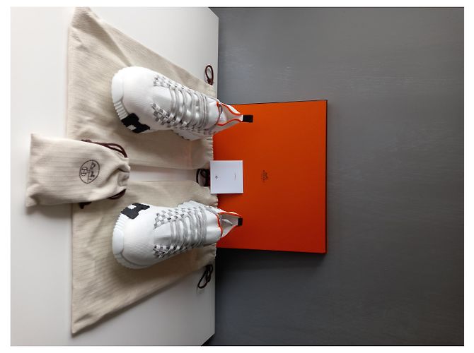 Sneaker slip-on Hermès in mesh bianche Bianco - vista 9