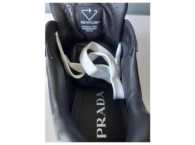 Sneakers Prada in Re-Nylon e pelle nera Nero - vista 4