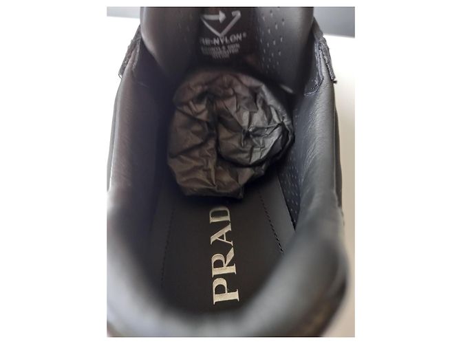 Sneakers Prada in Re-Nylon e pelle nera Nero - vista 5