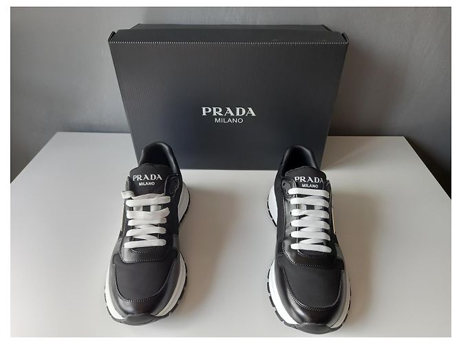Sneakers Prada in Re-Nylon e pelle nera Nero - vista 6