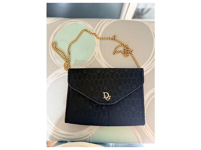 Clutch Christian Dior in tessuto nero - vista 2
