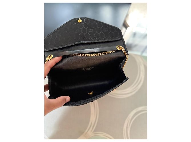 Clutch Christian Dior in tessuto nero - vista 3