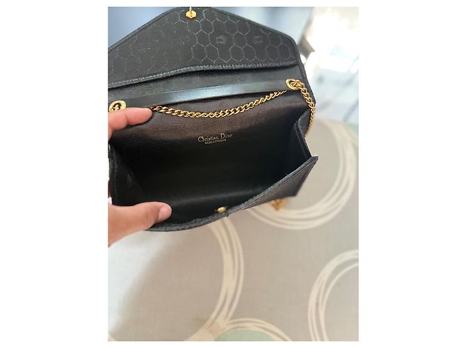 Clutch Christian Dior in tessuto nero - vista 4