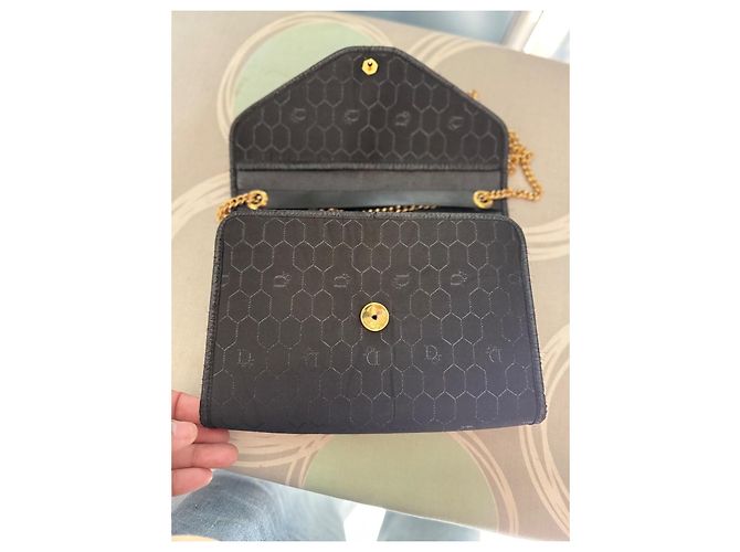 Clutch Christian Dior in tessuto nero - vista 5