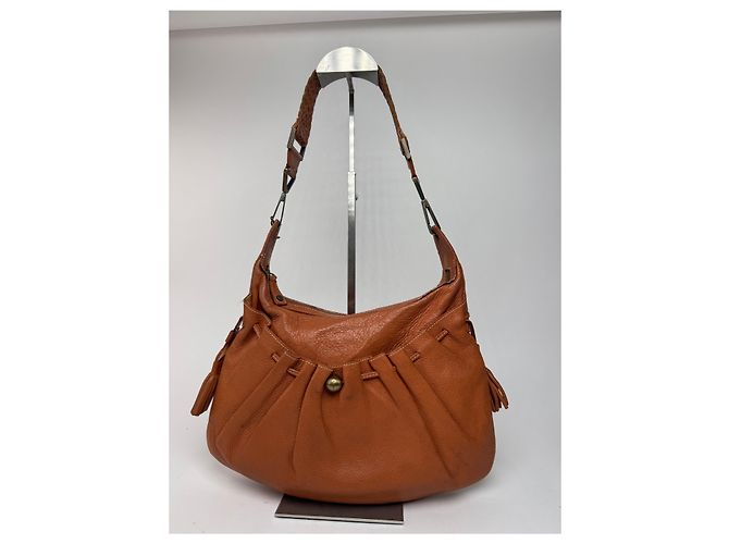 Vintage Givenchy Leather Bag Orange Brown - view 8