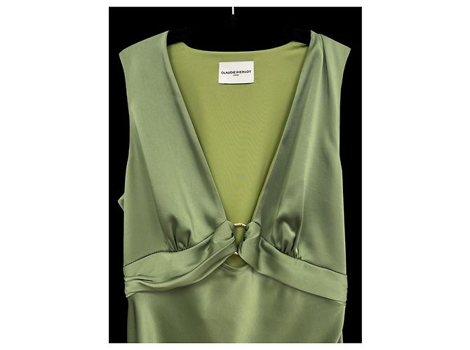 Claudie Pierlot Maxikleid grün fließend - Ansicht 4