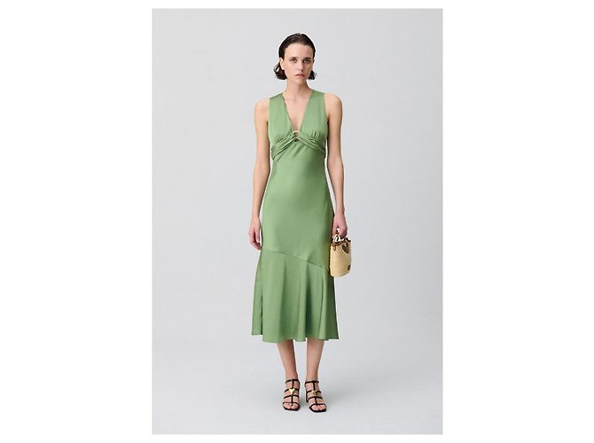 Claudie Pierlot Maxikleid grün fließend - Ansicht 5