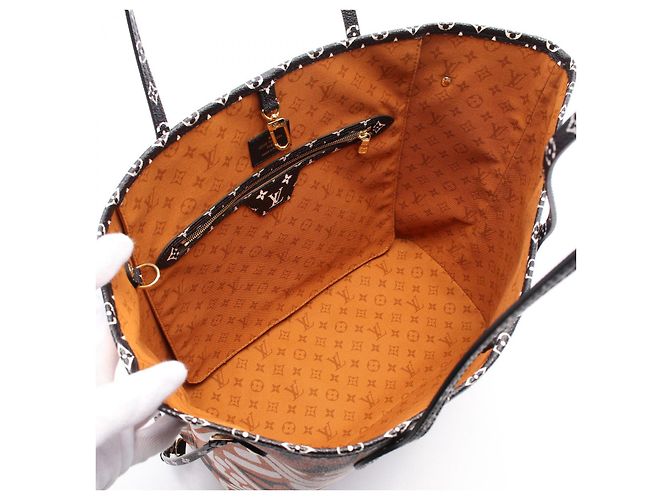 Borsa tote Monogram Neverfull MM di Louis Vuitton Marrone Multicolore - vista 3